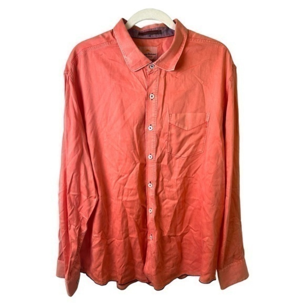 Tommy Bahama Shirt Mens Extra Large Long Sleeve Rusted Orange Button Down Tropic
